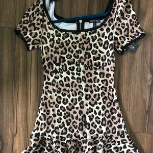Pinup punk Cheetah print ruffle dress